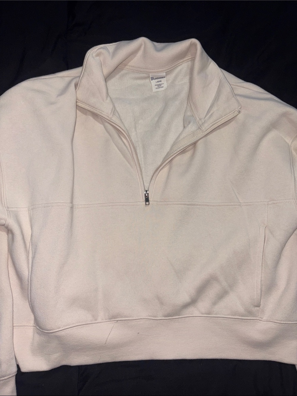No boundaries  Half-Zip Pullover Sweater - beige